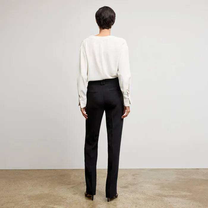 Women M M LaFleur The Lowen Jetset Pant 8211 Everyday Crepe with Topstitch Black With Topstitch Pants
