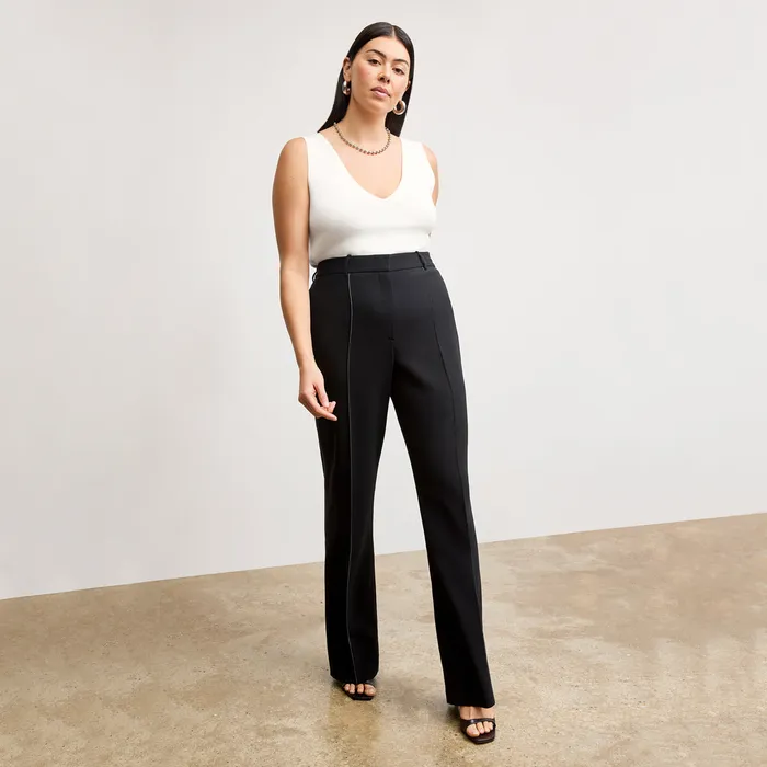 Women M M LaFleur The Lowen Jetset Pant 8211 Everyday Crepe with Topstitch Black With Topstitch Pants