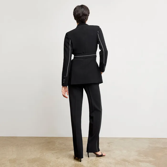 Women M M LaFleur The Lowen Jetset Pant 8211 Everyday Crepe with Topstitch Black With Topstitch Pants