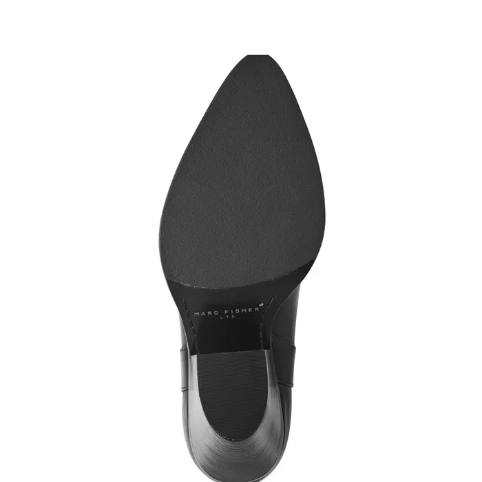 Women Marlie Western Bootie Black Leather Marc Fisher Booties