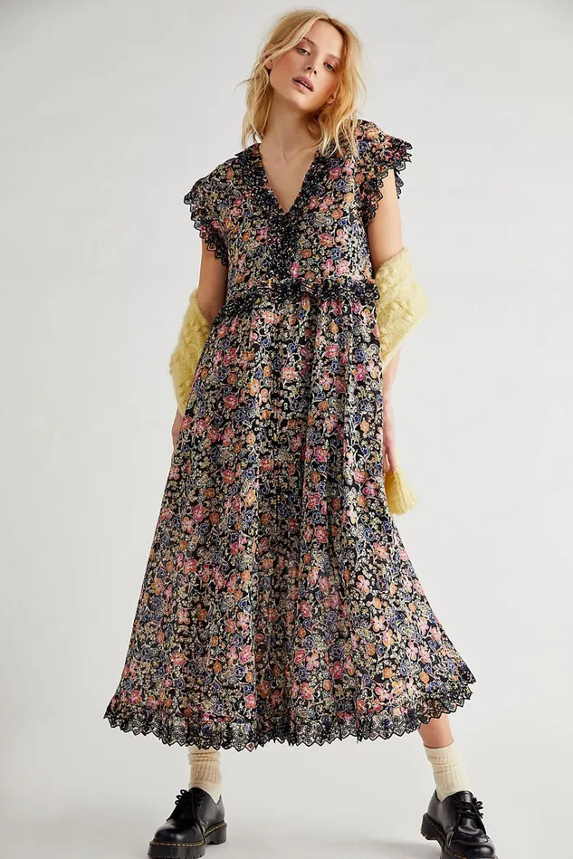 Women Maxi Dresses Free People Milania Maxi Dress Dark Combo