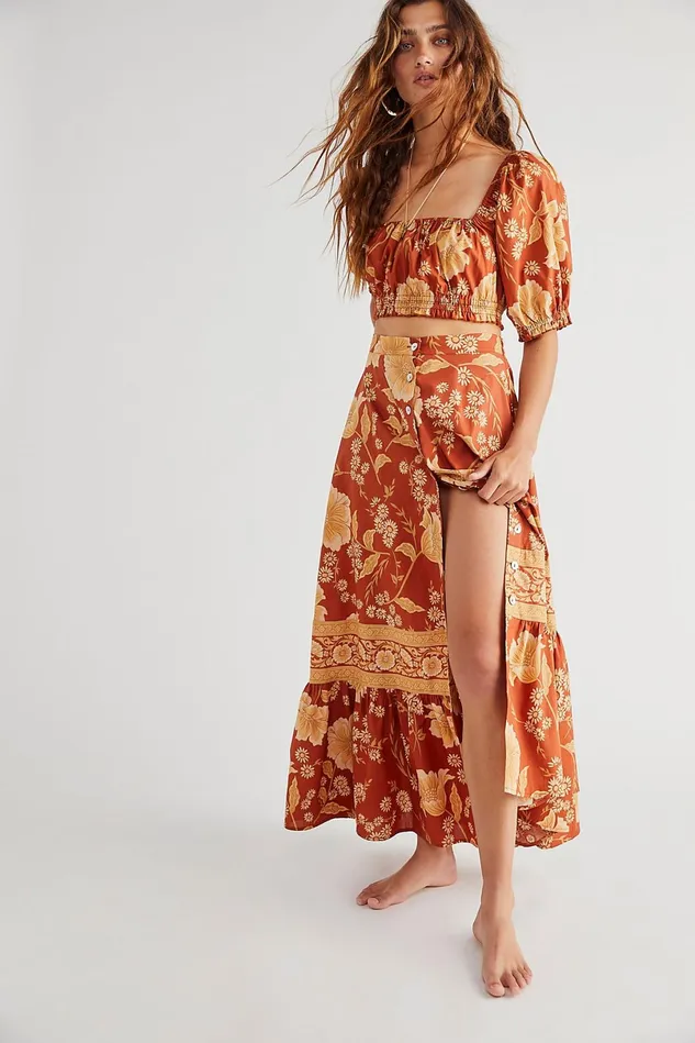 Women Maxi Dresses Free People Sloan Set Ochre