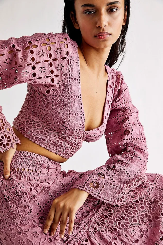 Women Maxi Dresses Free People Yesenia Set Raspberry Cream