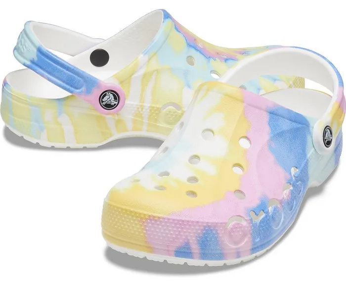 WomenMen Baya TieDye Clog White Multi Crocs Clogs