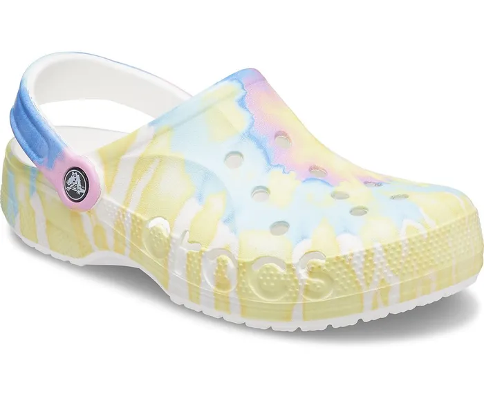 WomenMen Baya TieDye Clog White Multi Crocs Clogs