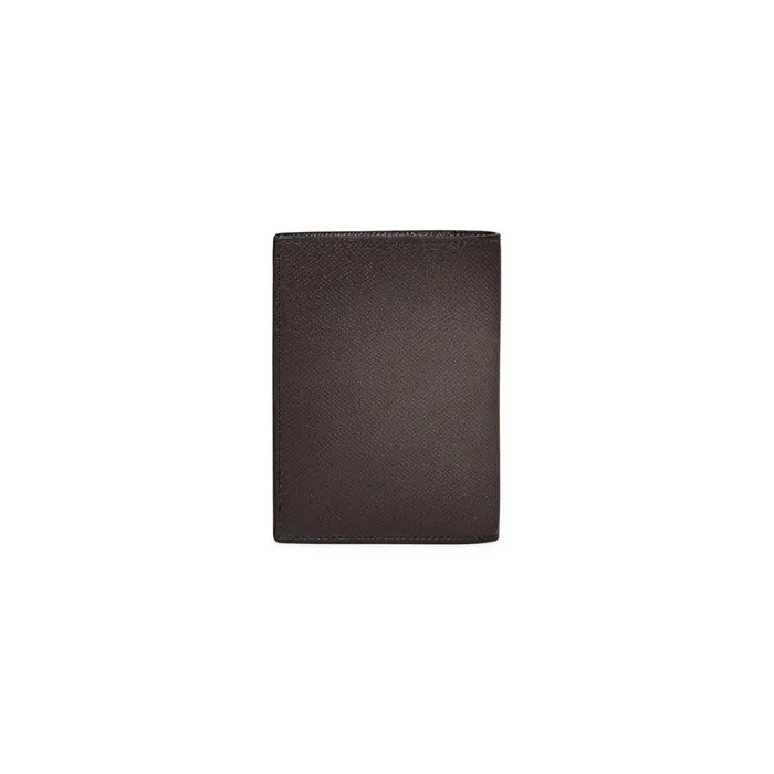 WomenMen Beige Saffiano Leather Passport Case Santoni Small Leather Goods