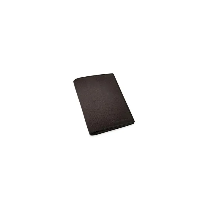 WomenMen Beige Saffiano Leather Passport Case Santoni Small Leather Goods