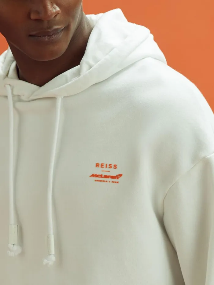 WomenMen Reiss Tops F1 Elasticated Cotton Hoodie White