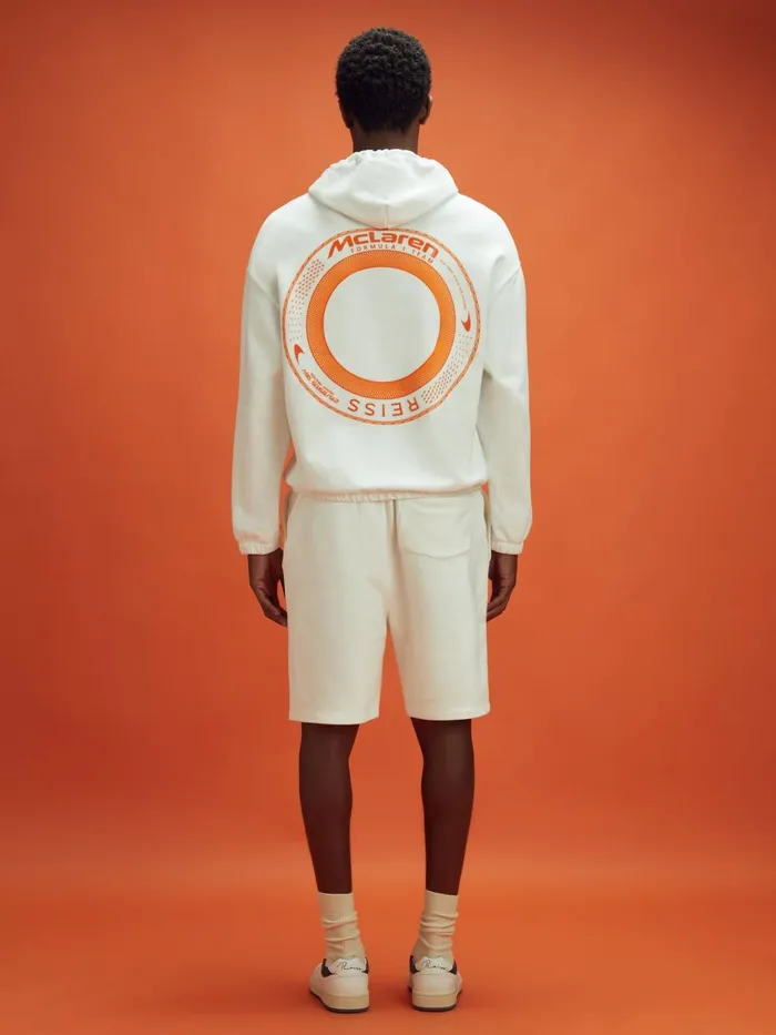 WomenMen Reiss Tops F1 Elasticated Cotton Hoodie White