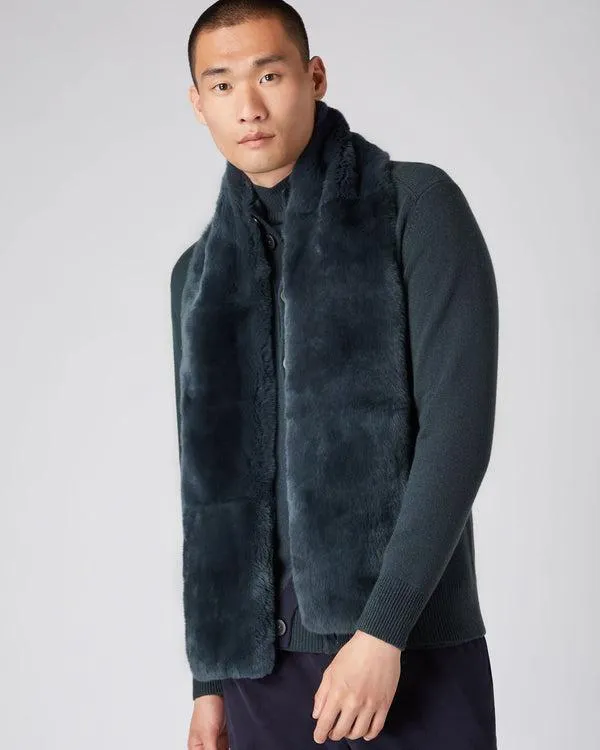 WomenMen Unisex Long Fur ScarfIn Grigio Blue Grigio Blue NPeal Cashmere Scarves