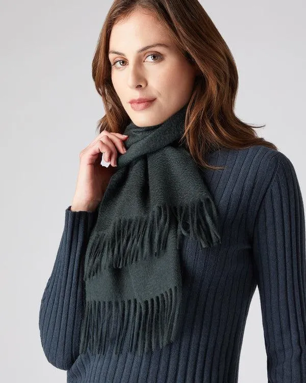 WomenMen Unisex Woven Cashmere ScarfIn Dark Green Dark Green NPeal Cashmere Scarves
