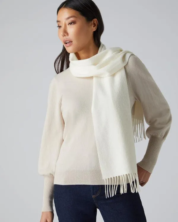WomenMen Unisex Woven Cashmere ScarfIn New Ivory White New Ivory White NPeal Cashmere Scarves