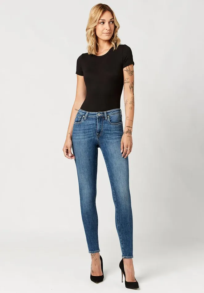 Women Mid Rise Skinny Alexa Jeans Indigo Buffalo David Bitton Mid Rise Skinny Alexa