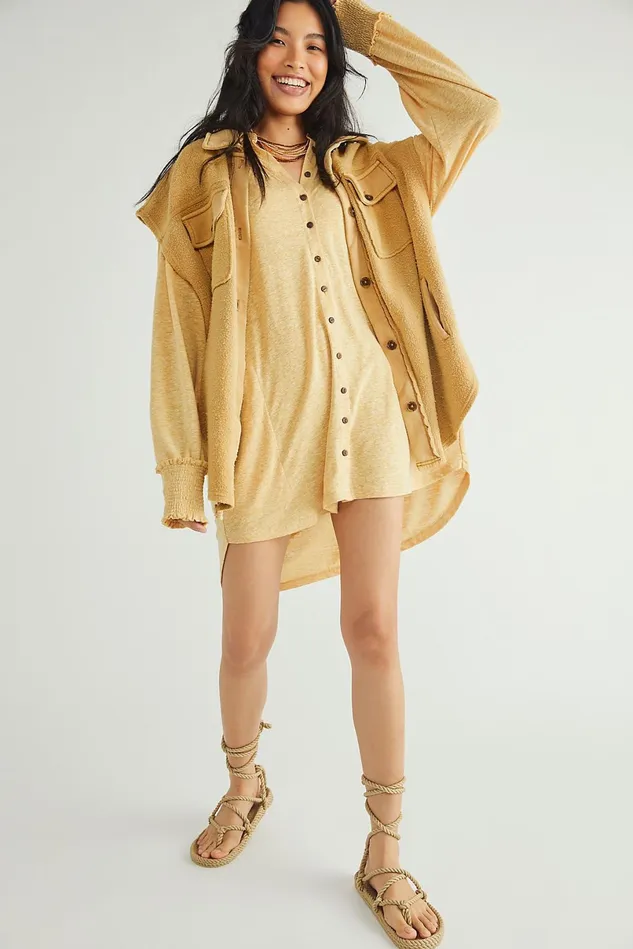 Women Mini Dresses Free People Promenade Mini Dress Untamed Gold