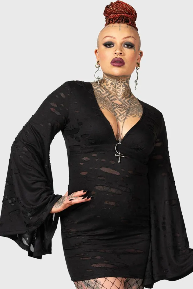 Women Mini Killstar Decaying Dress