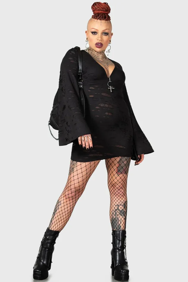 Women Mini Killstar Decaying Dress