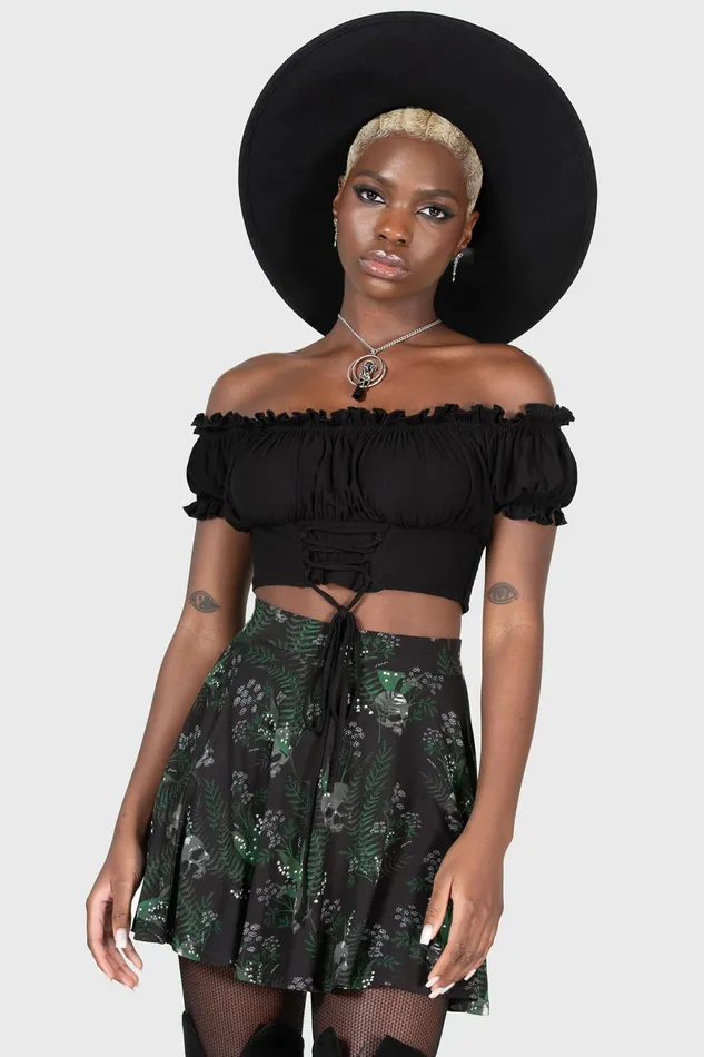 Women Mini Skirts Killstar Fallen Fleurs Skirt