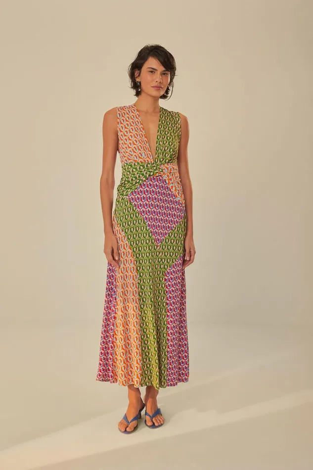 Women Mixed Cashew Knot Maxi Dress Caju Mix FARM Rio Maxi Dresses