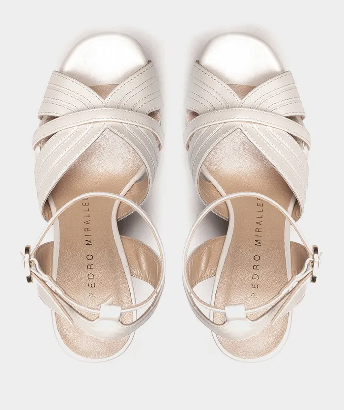 Women Montefioralle White 8211 Heeled Sandals Pedro Miralles