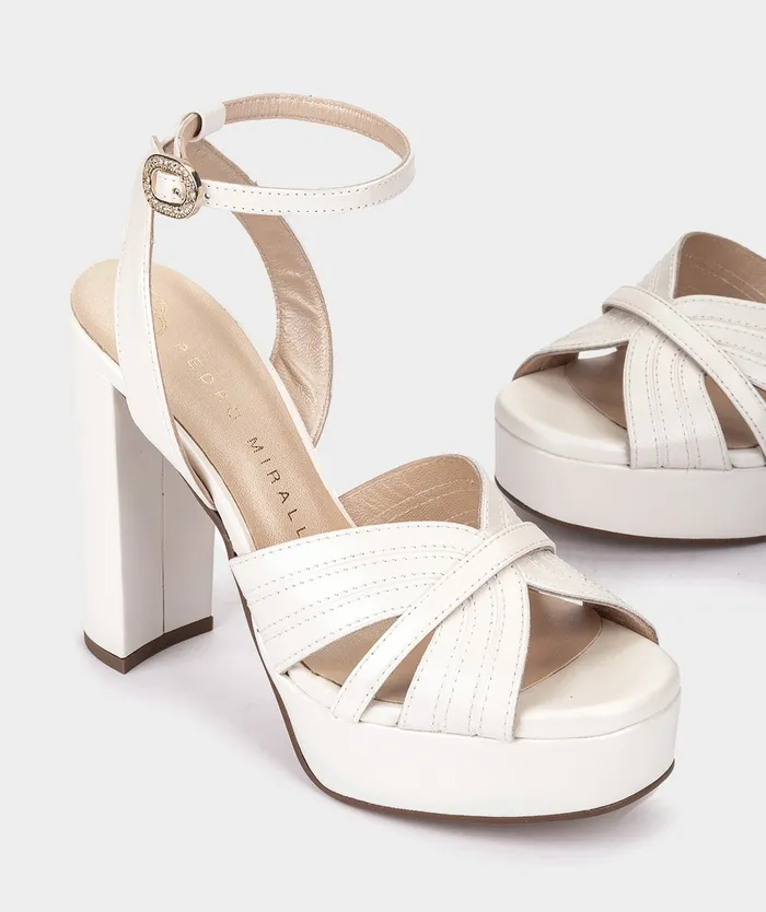 Women Montefioralle White 8211 Heeled Sandals Pedro Miralles