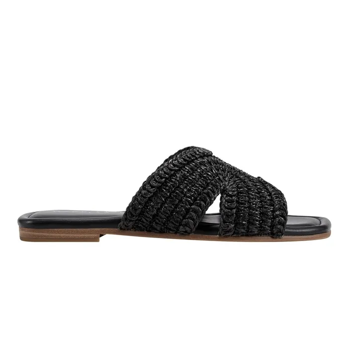 Women Narda Flat Sandal Black Marc Fisher Sandals