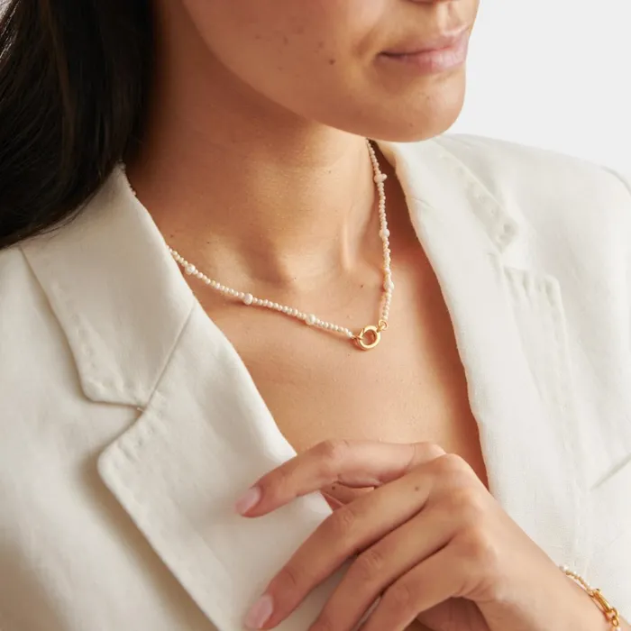 Women Necklaces Katie Loxton Pearl Glow Waterproof Gold Choker