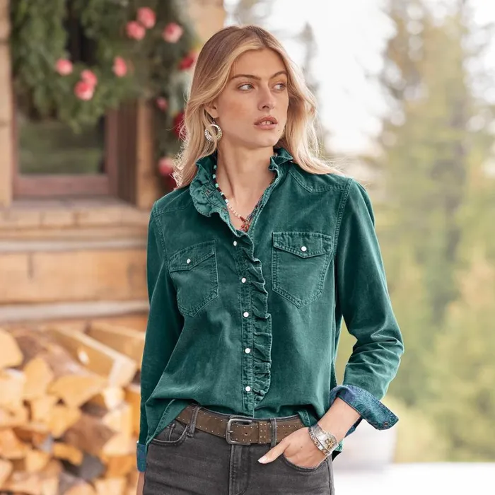 Women Ombeline Corduroy Shirt Marshmallow Sundance Catalog Tops Women Ombeline Corduroy Shirt Marshmallow Sundance Catalog Tops