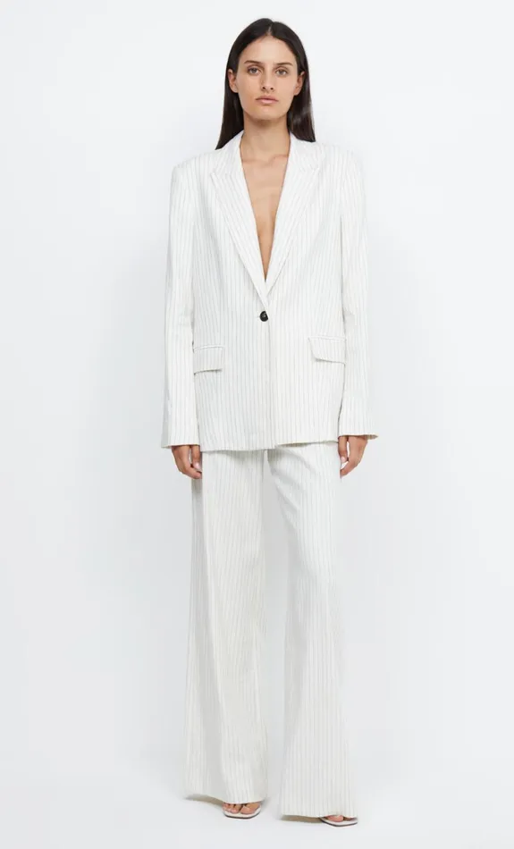 Women Outerwear Bec Bridge LOU PINSTRIPE BLAZER Ivory Pinstripe