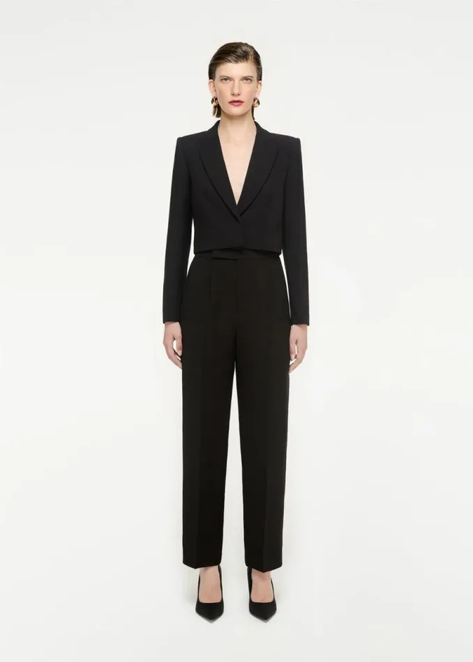 Women Outerwear Roland Mouret Wool Silk Cropped Jacket