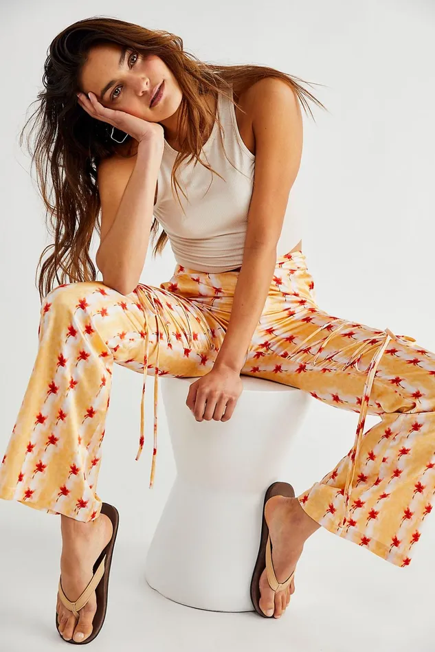 Women Pants Free People Silk Coral Pants Coral