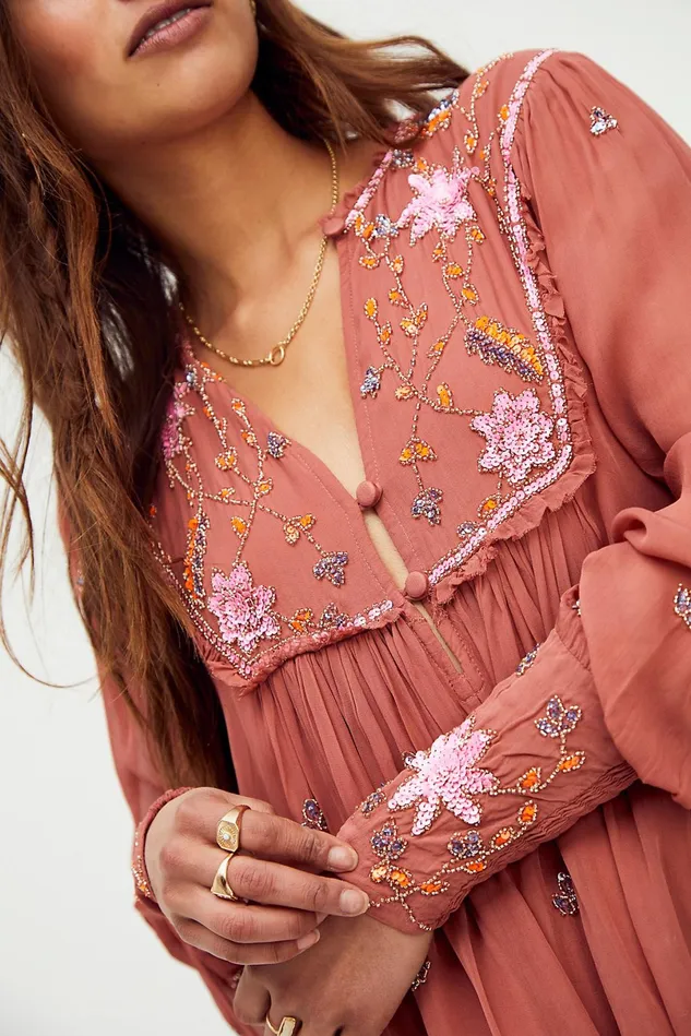 Women Party Dresses Free People Bali Golden Sun Dress Big Bloom Combo