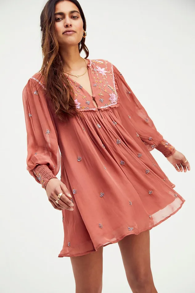 Women Party Dresses Free People Bali Golden Sun Dress Big Bloom Combo