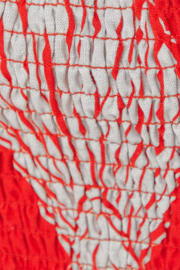 Women Red Ainika Shell LENZING ECOVERO Euroflax Crop Top Ainika Shell Red FARM Rio Crop Tops