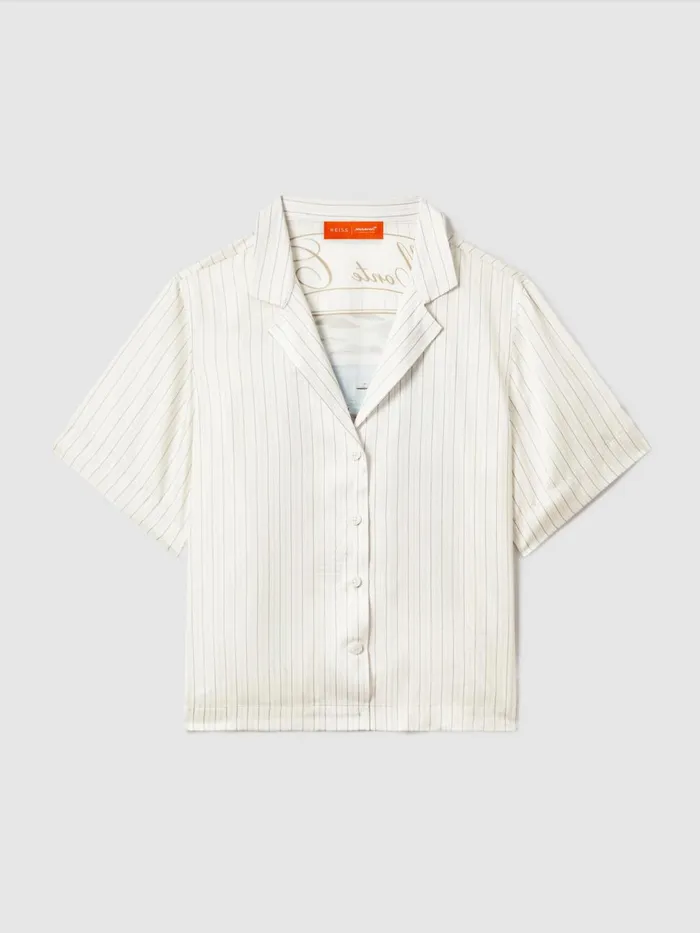 Women Reiss Blouses and Shirts F1 Monte Carlo Exclusive Cuban Collar Shirt White Multi