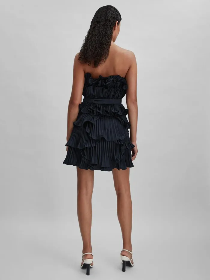Women Reiss Brands Strapless Ruffle Mini Dress Navy