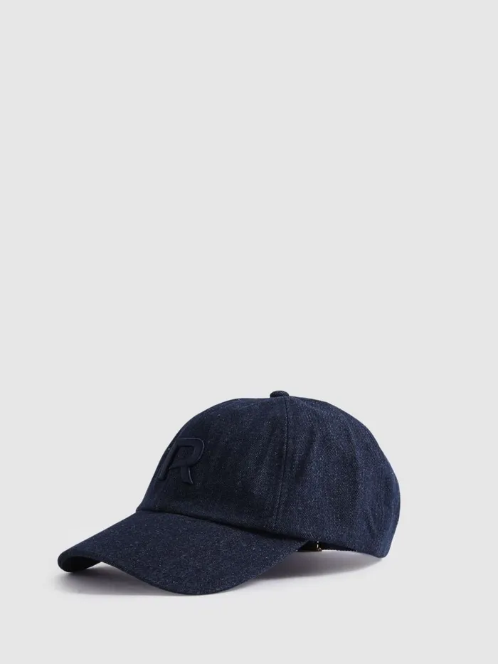 Women Reiss Hats Gloves and Scarves Nancy Denim Baseball Cap Blue