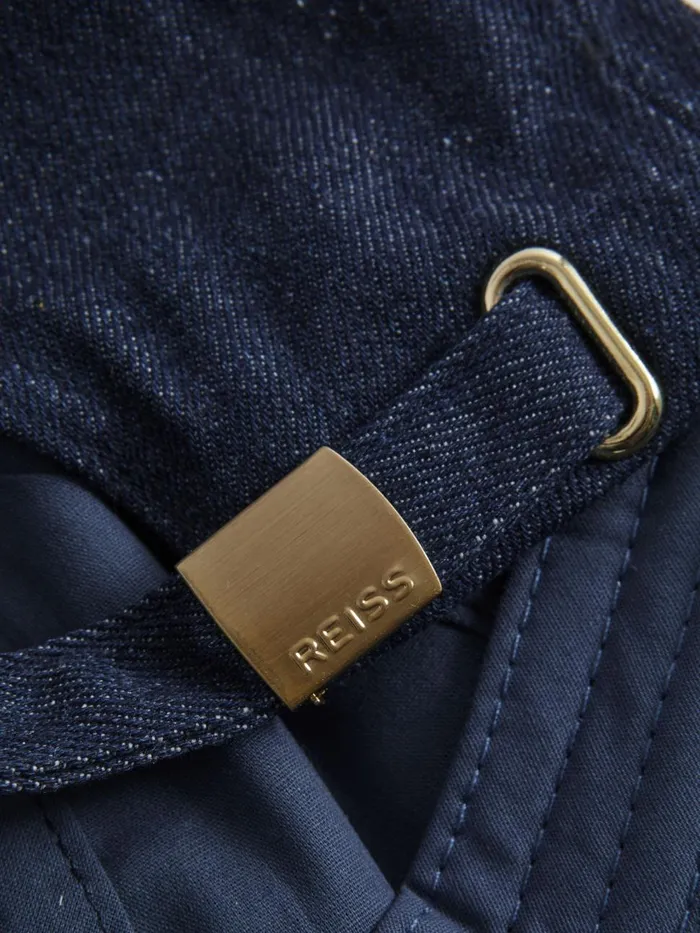 Women Reiss Hats Gloves and Scarves Nancy Denim Baseball Cap Blue