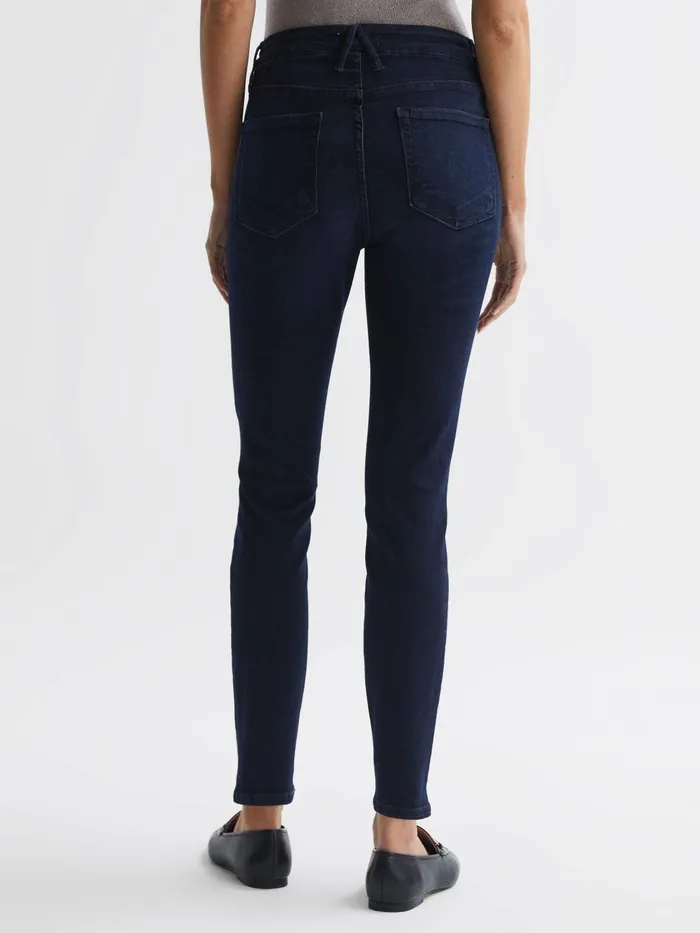 Women Reiss Jeans American Sculpting Skinny Jeans Mid Blue