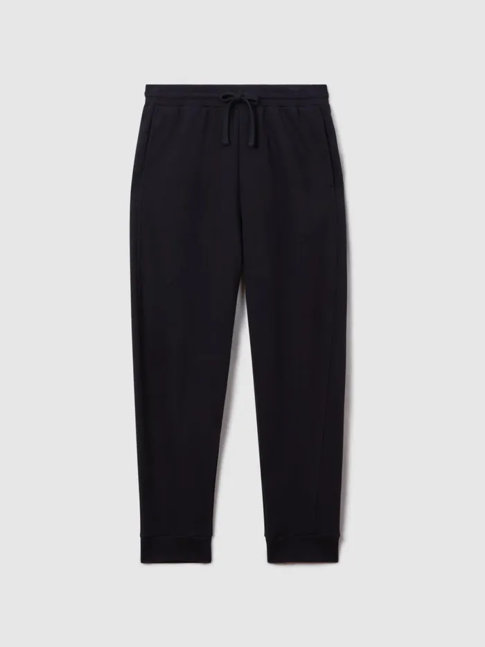 Women Reiss Pants Cody Cotton Blend Drawstring Joggers Navy