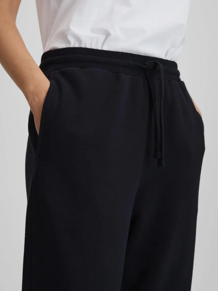 Women Reiss Pants Cody Cotton Blend Drawstring Joggers Navy