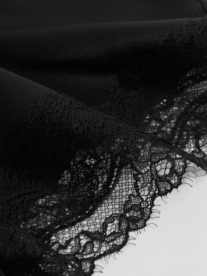 Women Reiss Shorts Silk Lace Trim Shorts Black