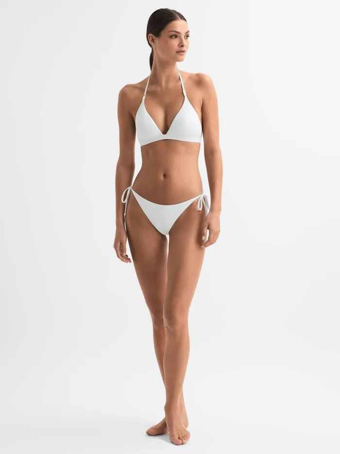 Women Reiss Swimwear Ripley Side Tie Bikini Bottoms White