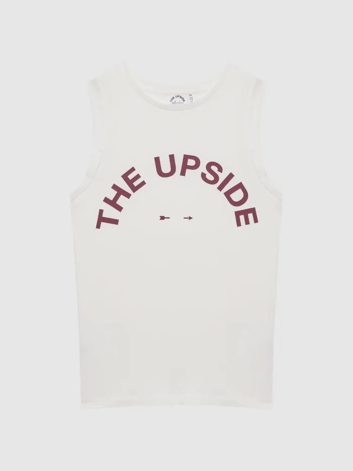 Women Reiss Tops Upside Sleeveless Crew Neck Vest White