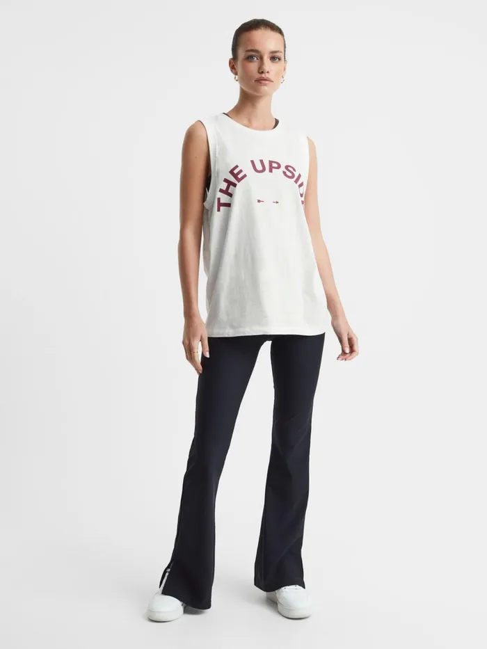Women Reiss Tops Upside Sleeveless Crew Neck Vest White
