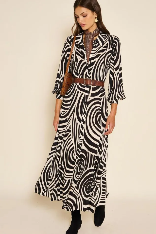 Women RIXO All Clothing Maddison Shirt Dress Whirlpool Mono