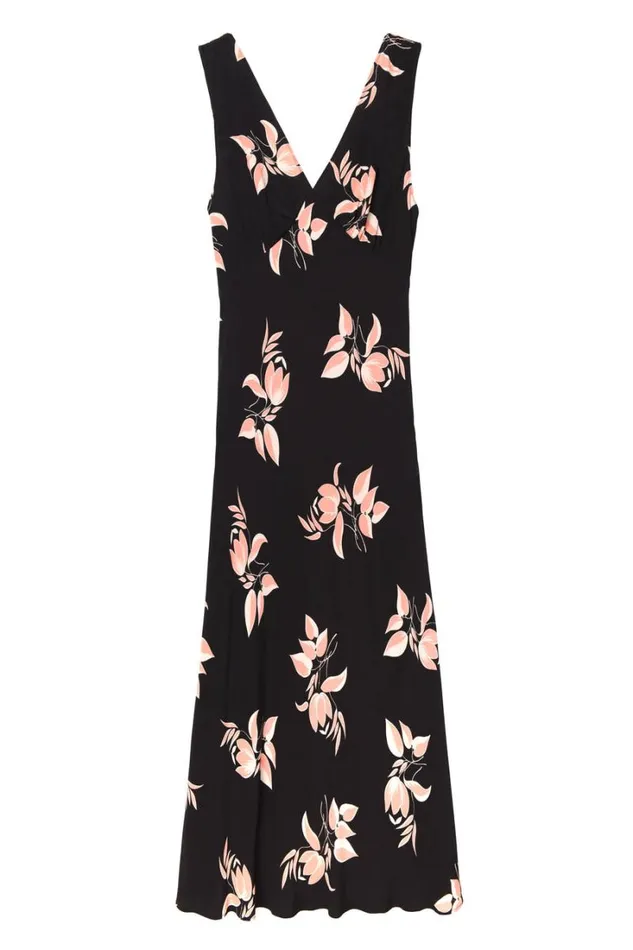 Women RIXO All Clothing Sandrine Midi Dress Sakura Floral Pink