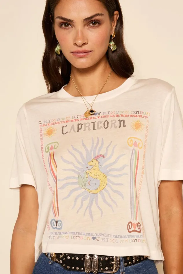 Women RIXO Tops Ria Zodiac TShirt Capricorn