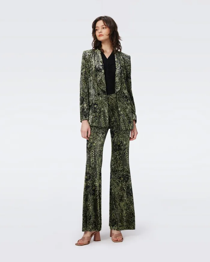Women Ruthette Velvet Pants Laced Up DVF Pants and Shorts