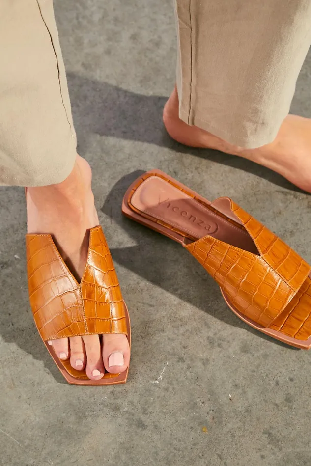 Women Sandals Free People Vannah SlipOn Sandals Amber Croc