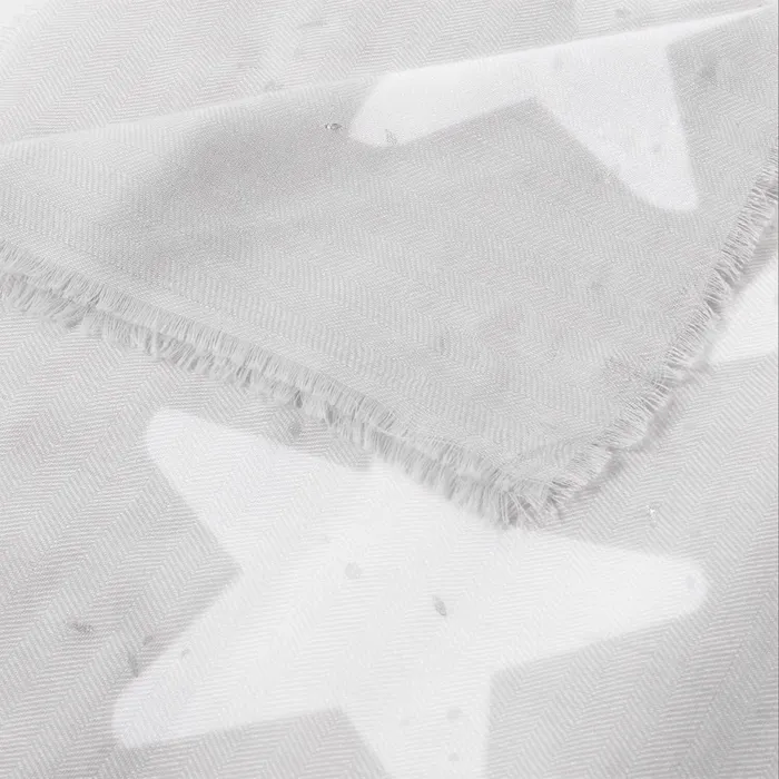 Women Scarves and Womenswear Katie Loxton Starshine Printed Scarf 8211 Pale Grey White And Silver